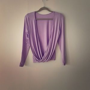 Tobi Open Back lavender long sleeve